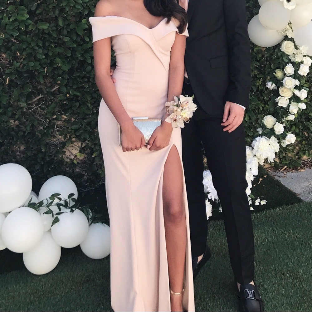 Bella Hadid inspired Nude Prom Dress